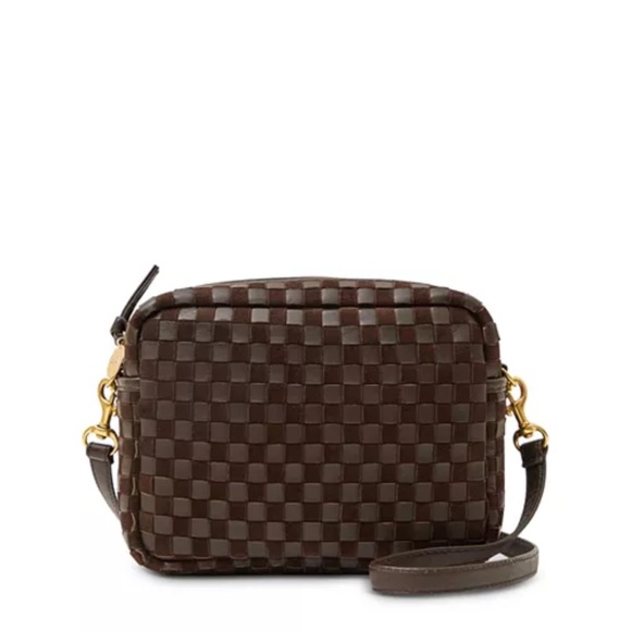 Clare V. Midi Sac - Nappa & Suede Woven Checker Mahagony NWT $375 - Picture 1 of 14